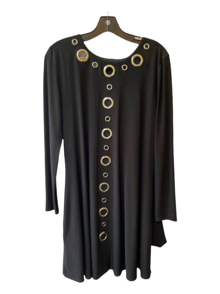 Joseph Ribhoff, Joseph Ribhoff Size 10 Black Round Neck Long Sleeve Shift Dress