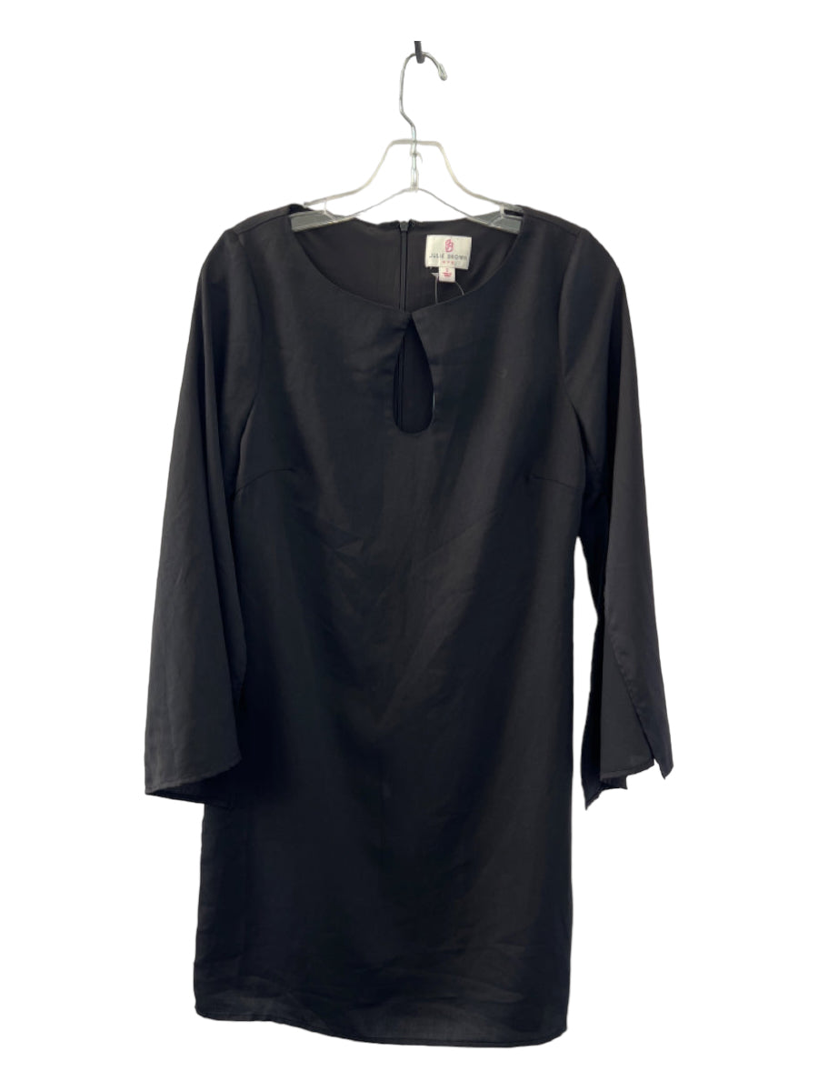 Julie Brown, Julie Brown Size 2 Black Bell Sleeve A Line Midi keyhole front Dress