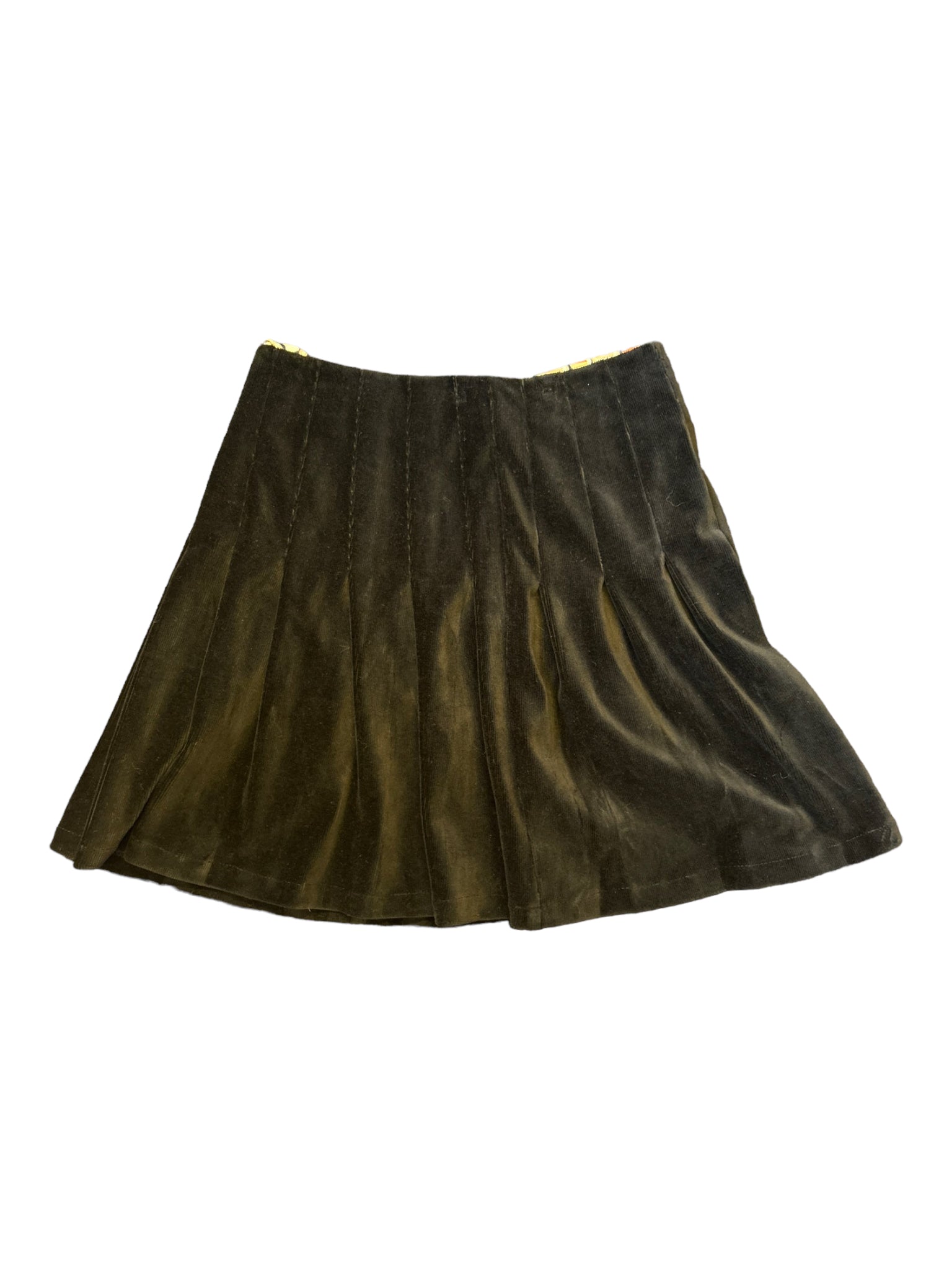 Julie Brown, Julie Brown Size S Black Velvet Pleated Corduroy Side Zip Skirt