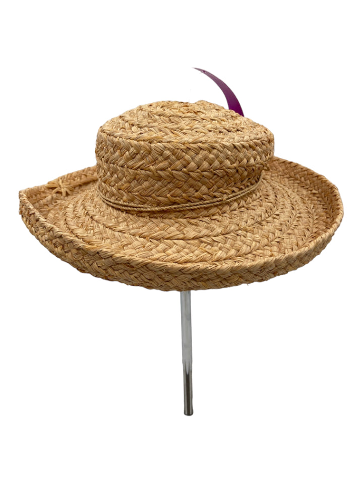 Kaminski, Kaminski Beige Raffia Tie Detail Hat