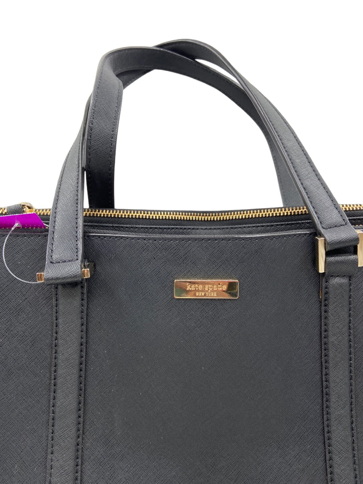 Kate Spade, Kate Spade Black Saffiano Leather Zippers Tote Structured Bag