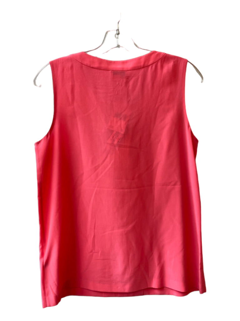 Kate Spade New York, Kate Spade New York Size 6 Pink Silk Sleeveless Round & V-Neck Pleated Top