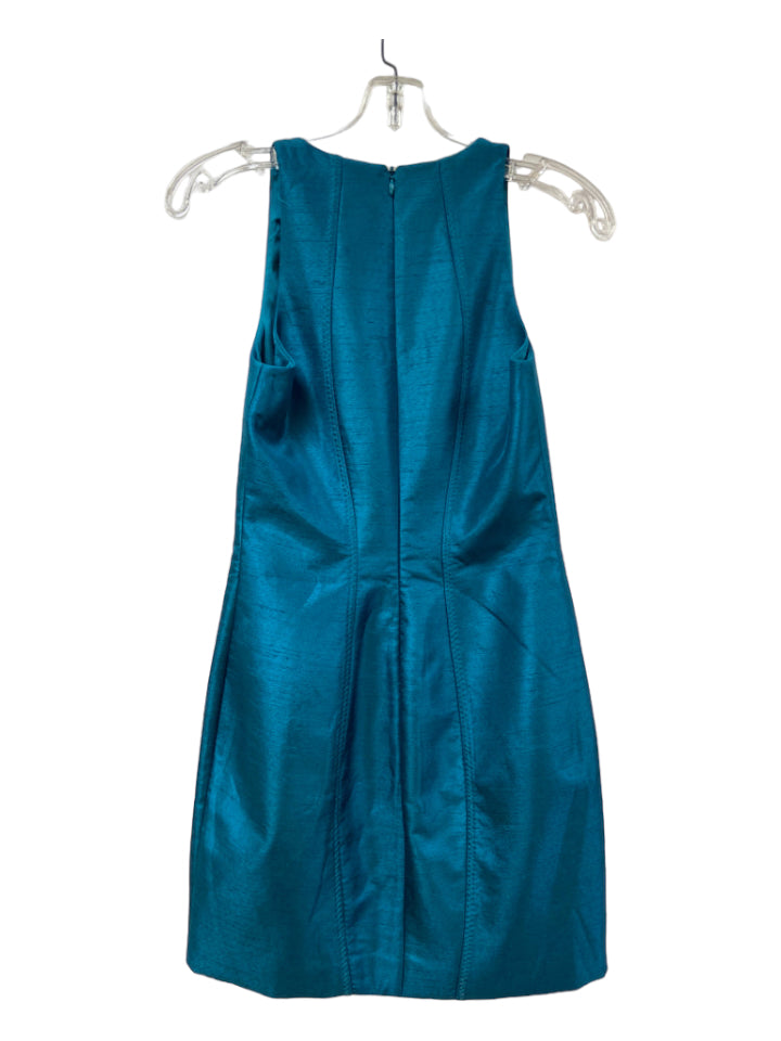 Keepsake, Keepsake Size XS Aqua Blue Polyester Sleeveless seam detail Back Zip Dress