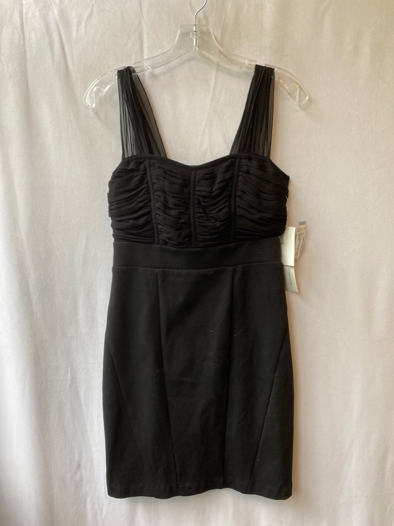 Kensie, Kensie Size 4 Black Polyester Square Neck Rouched Bodice Sleeveless Dress