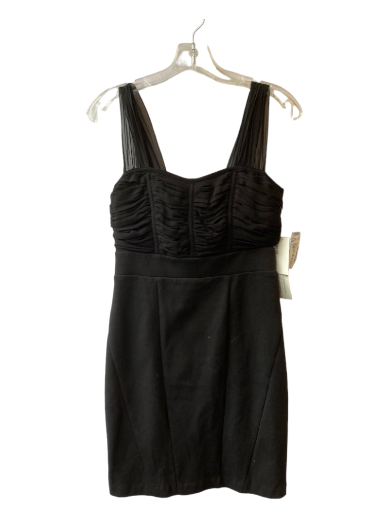 Kensie, Kensie Size 4 Black Polyester Square Neck Rouched Bodice Sleeveless Dress