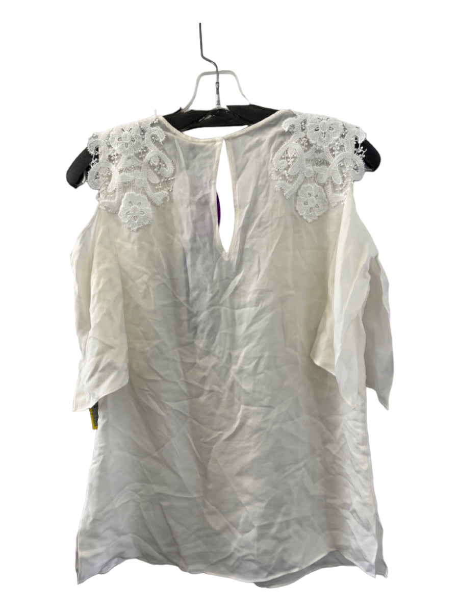 Kobi Halperin, Kobi Halperin Size S White Silk Lace Sleeveless V Neck Top