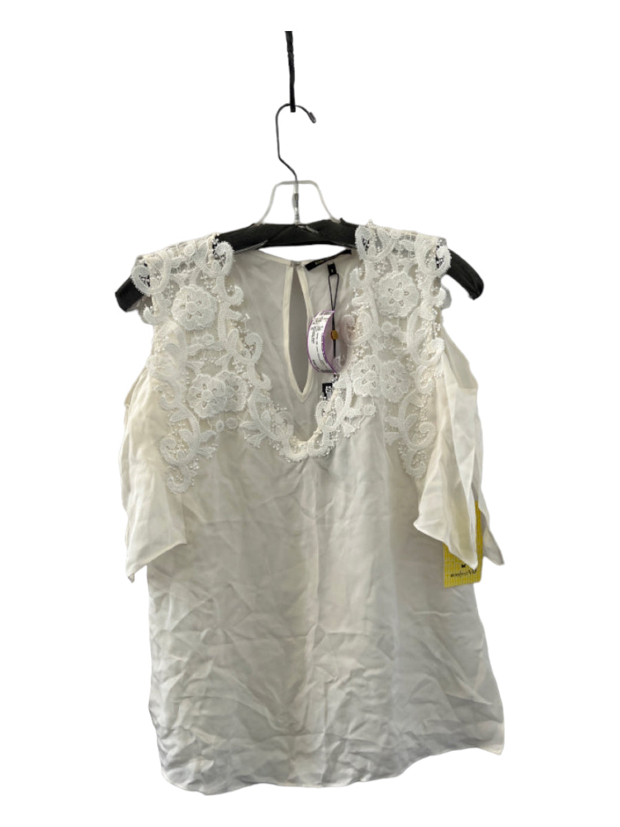 Kobi Halperin, Kobi Halperin Size S White Silk Lace Sleeveless V Neck Top