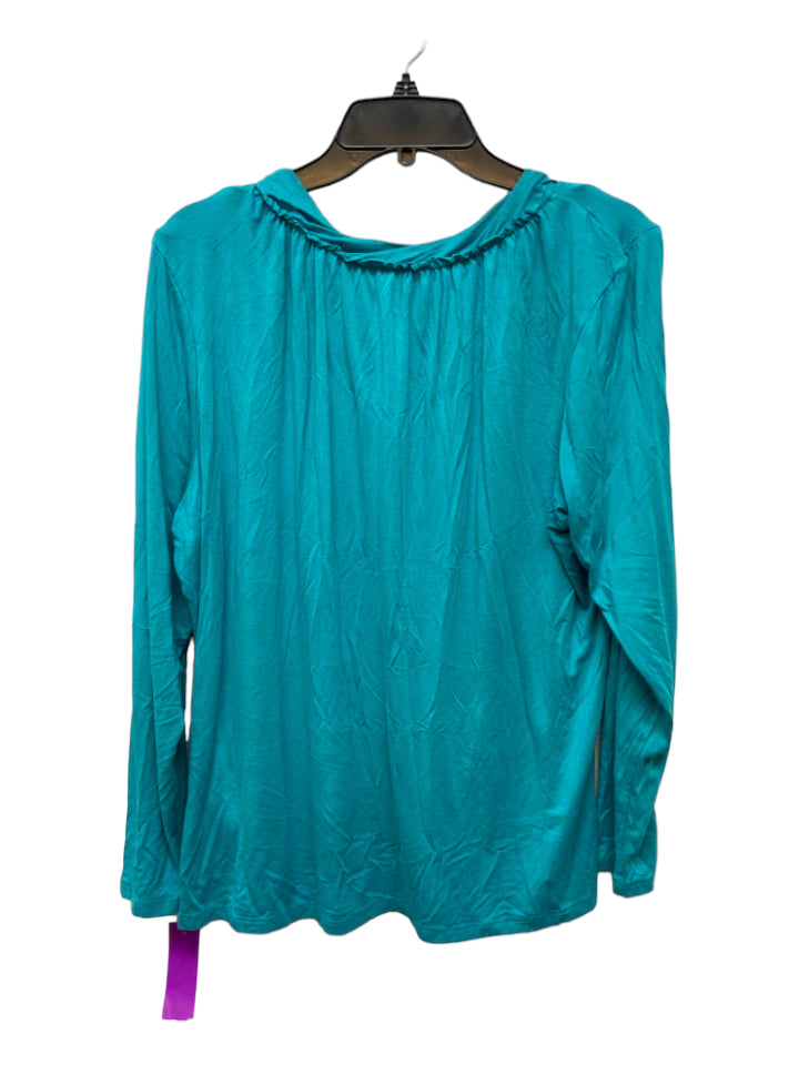 Kobi Halperin, Kobi Halperin Size XL Aqua Rayon Long Sleeve Top