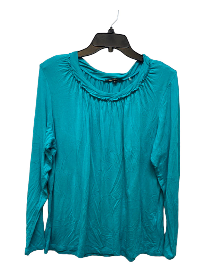 Kobi Halperin, Kobi Halperin Size XL Aqua Rayon Long Sleeve Top