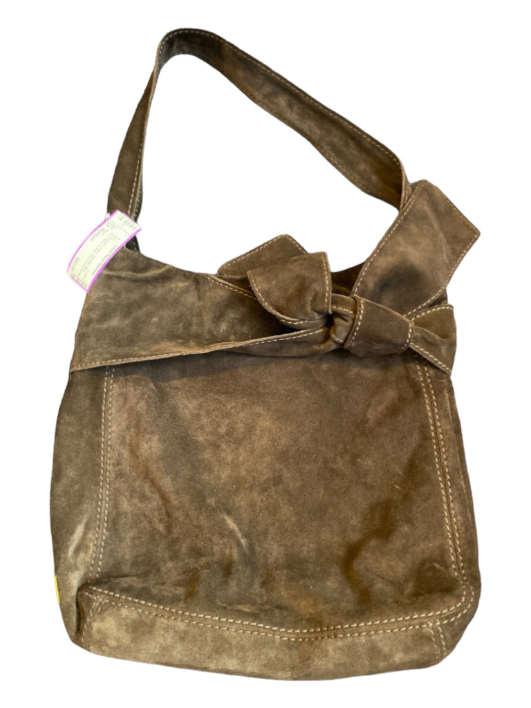 Kooba, Kooba Brown Suede Shoulder Strap Knot Interior Pocket Hobo Bag