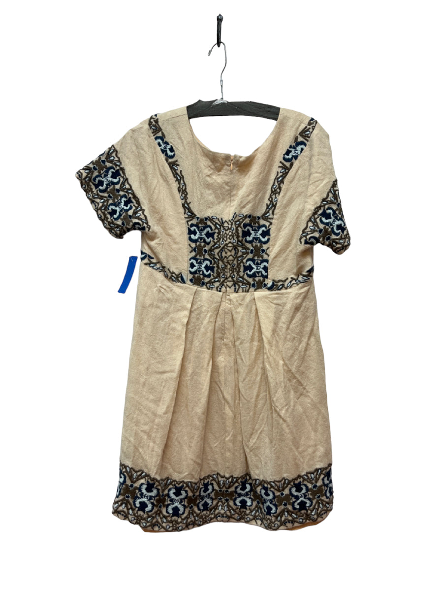 Korovilas, Korovilas Size 8 Beige & Multi Acrylic Embroidered Dress