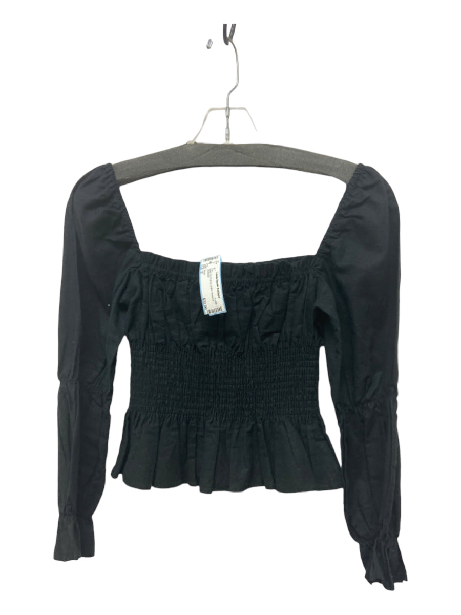 Kourt, Kourt Size S Black COTTON & LINEN Smocked Top