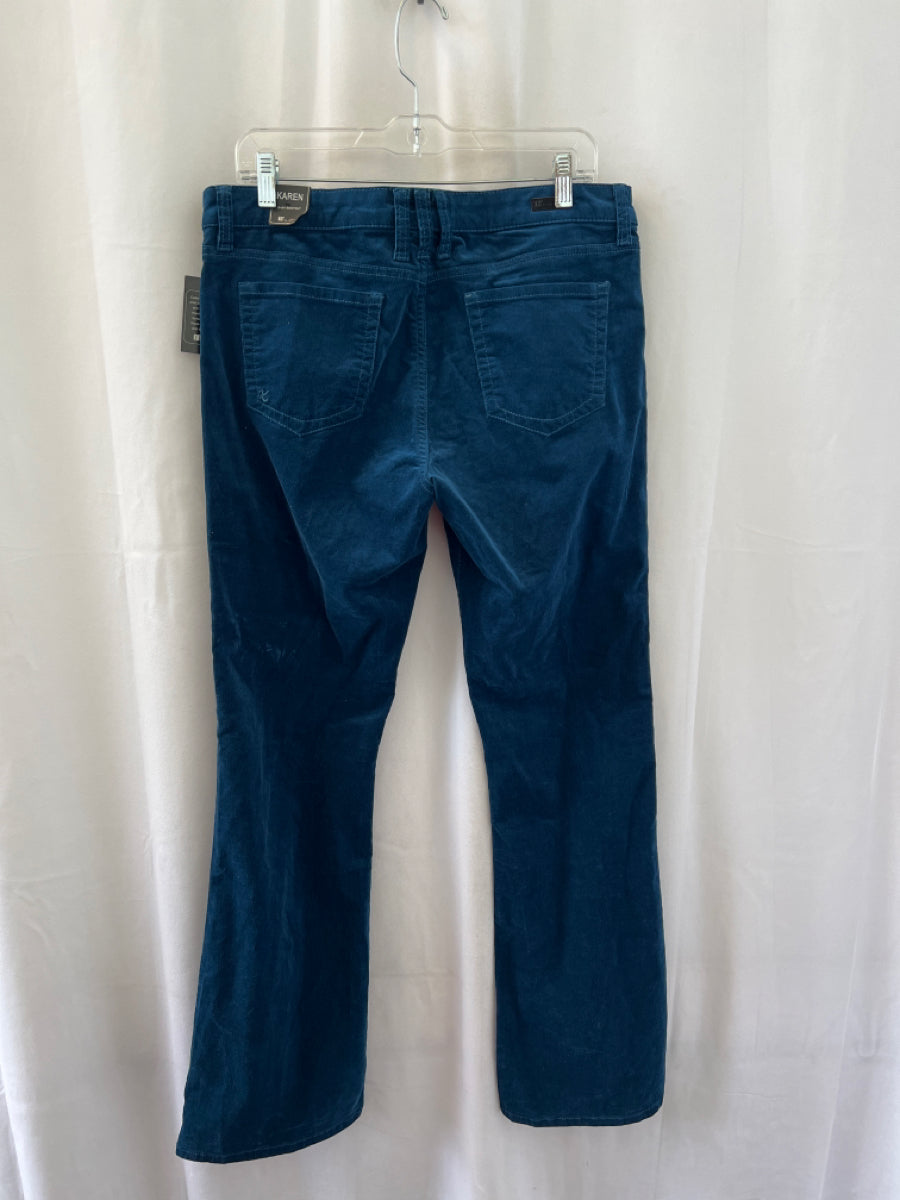 Kut From The Kloth, Kut From The Kloth Size 12 Dark Turquoise Cotton Corduroy Low Rise Bootcut Pants