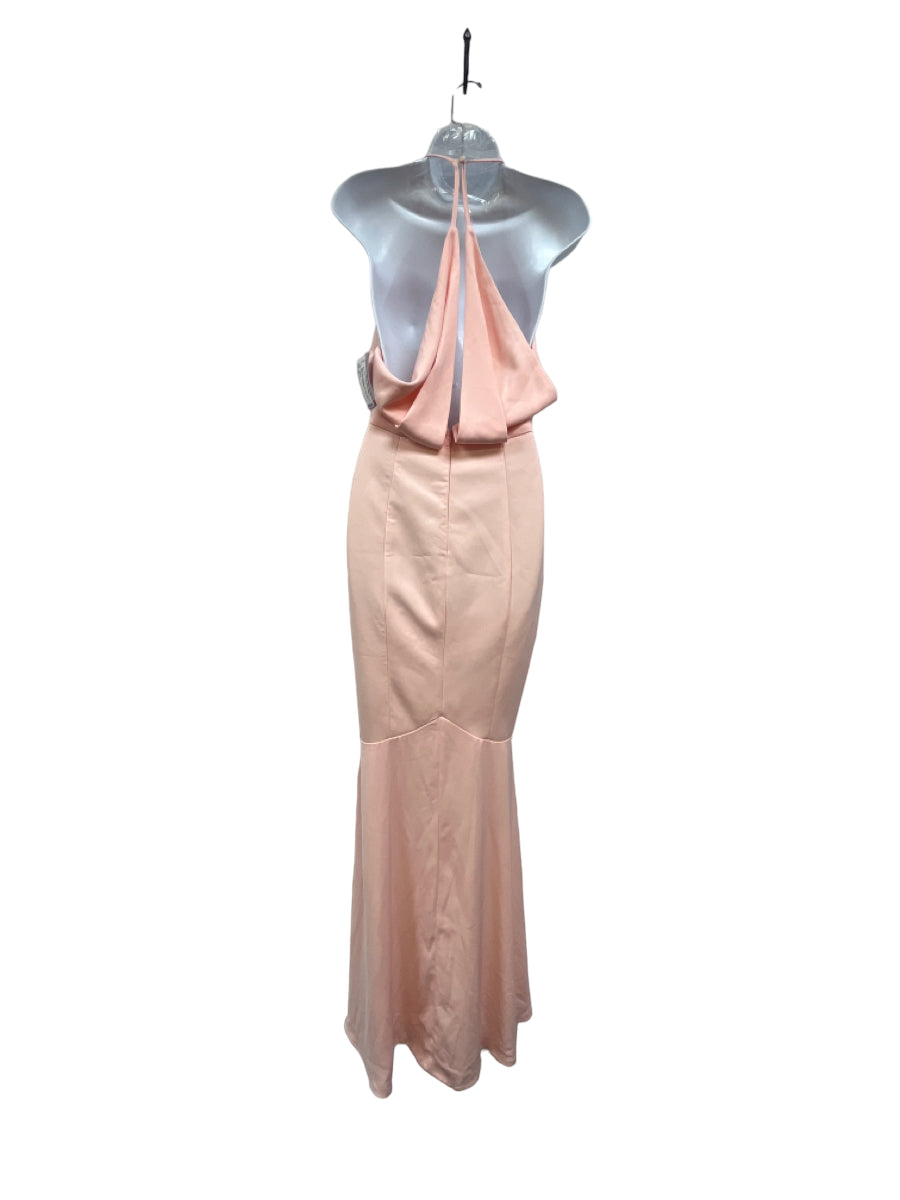 L'ATISTE, L'ATISTE Size M Pink Polyester Slit Back Zip Sleeveless Gown