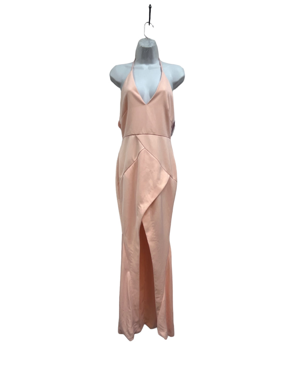 L'ATISTE, L'ATISTE Size M Pink Polyester Slit Back Zip Sleeveless Gown