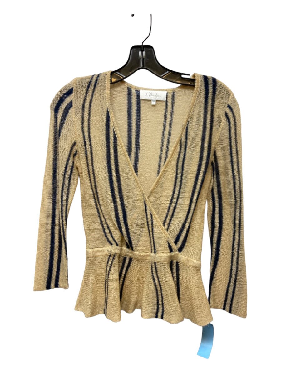 L'Academie, L'Academie Size S Tan & blue Acrylic Striped Top