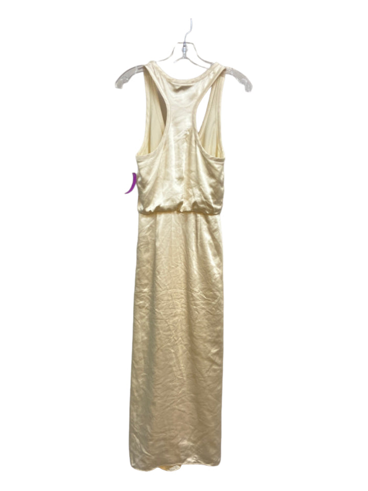 L'Academie, L'Academie Size Small Cream Polyester Satin Tank Scoop Neck Knot Detail Dress