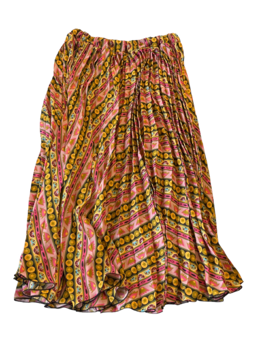 La Double J, La Double J Size L Pink, Yellow, Black Polyester Elastic Waist Abstract Skirt