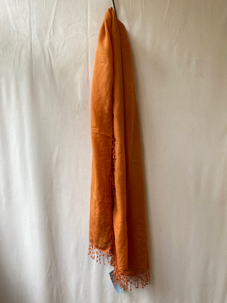 La Fiorentina, La Fiorentina Orange Wool & Silk Lace Trim Rectangle scarf