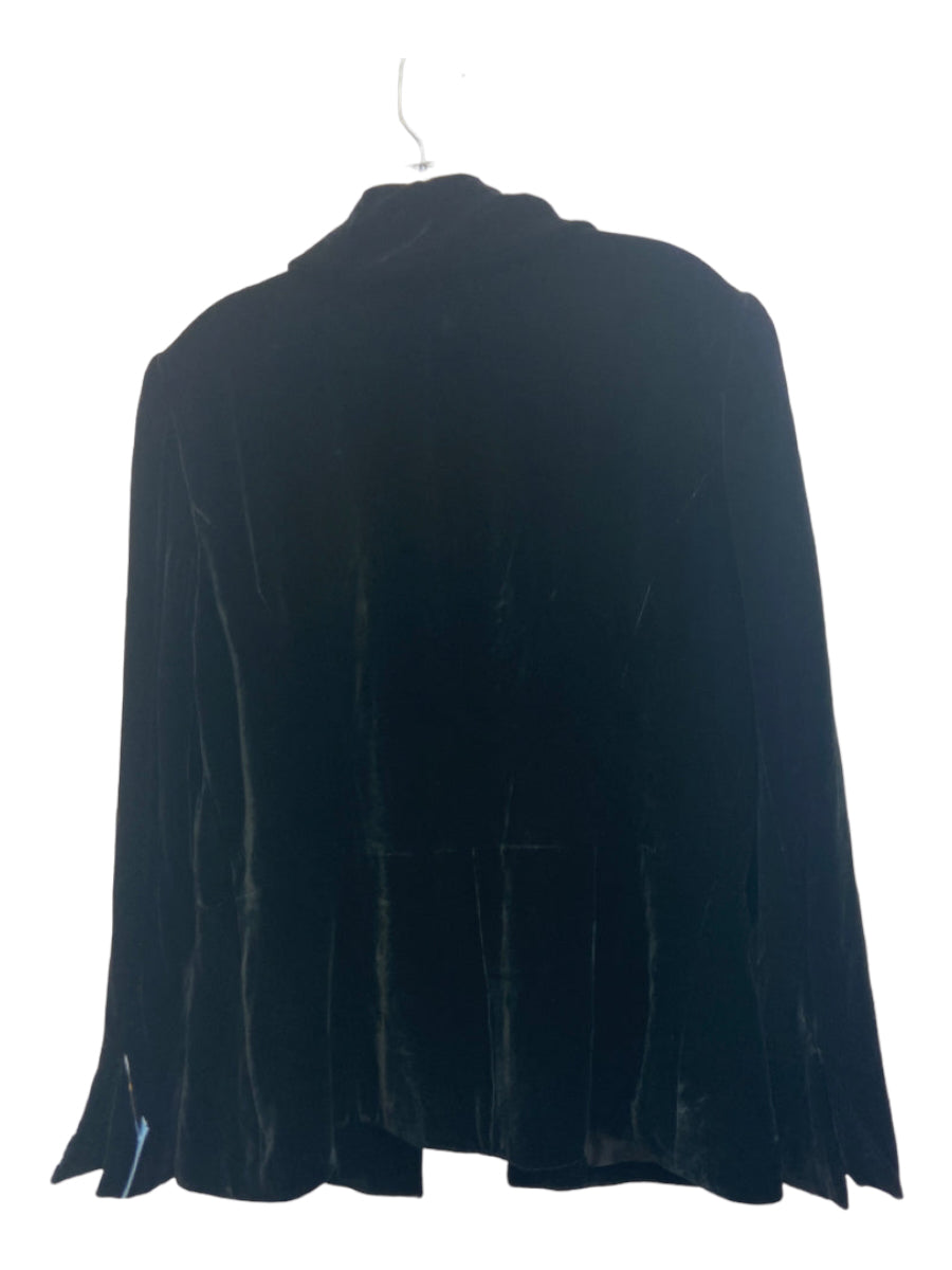 Lafayette 148, Lafayette 148 Size 10 Black Rayon Velvet Hook & Eye Jacket