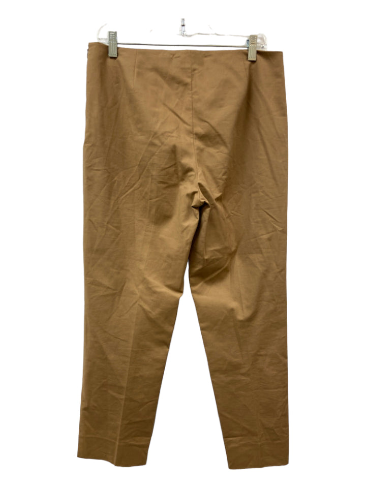 Lafayette 148, Lafayette 148 Size 10 Tan Cotton Blend Side Zip Tapered Pants