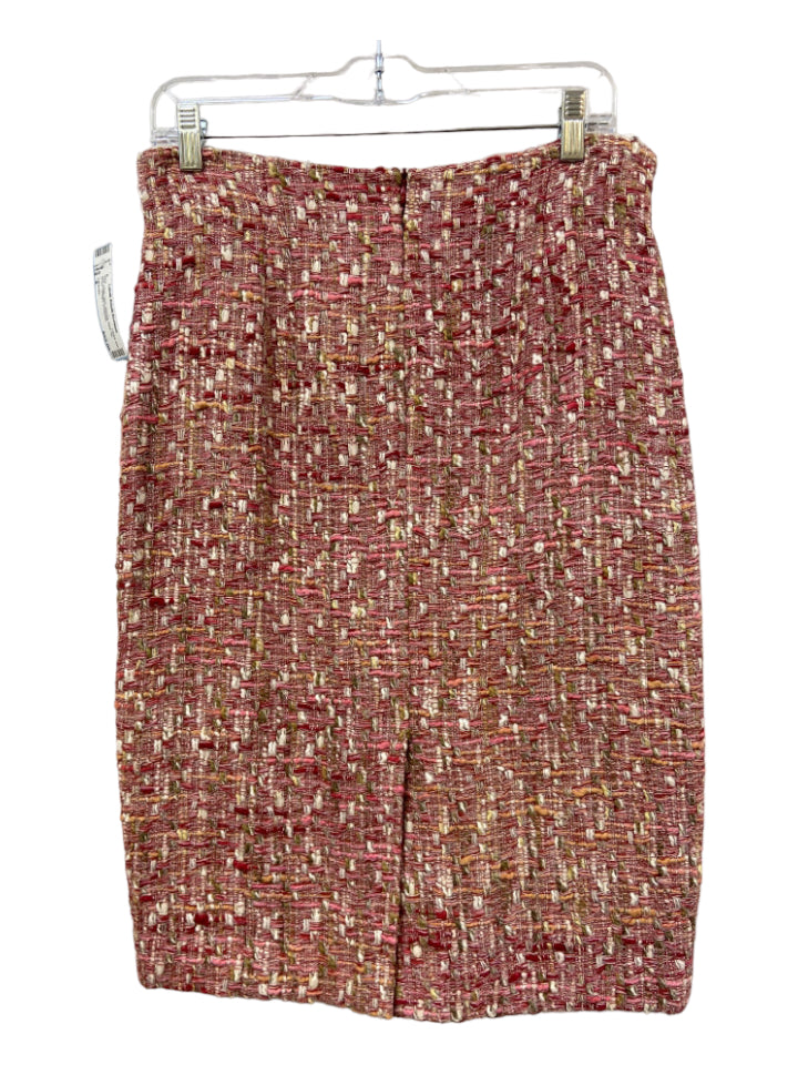 Lafayette, Lafayette Size 8 Pink, White, Red Viscose Back Zip tweed Straight Skirt