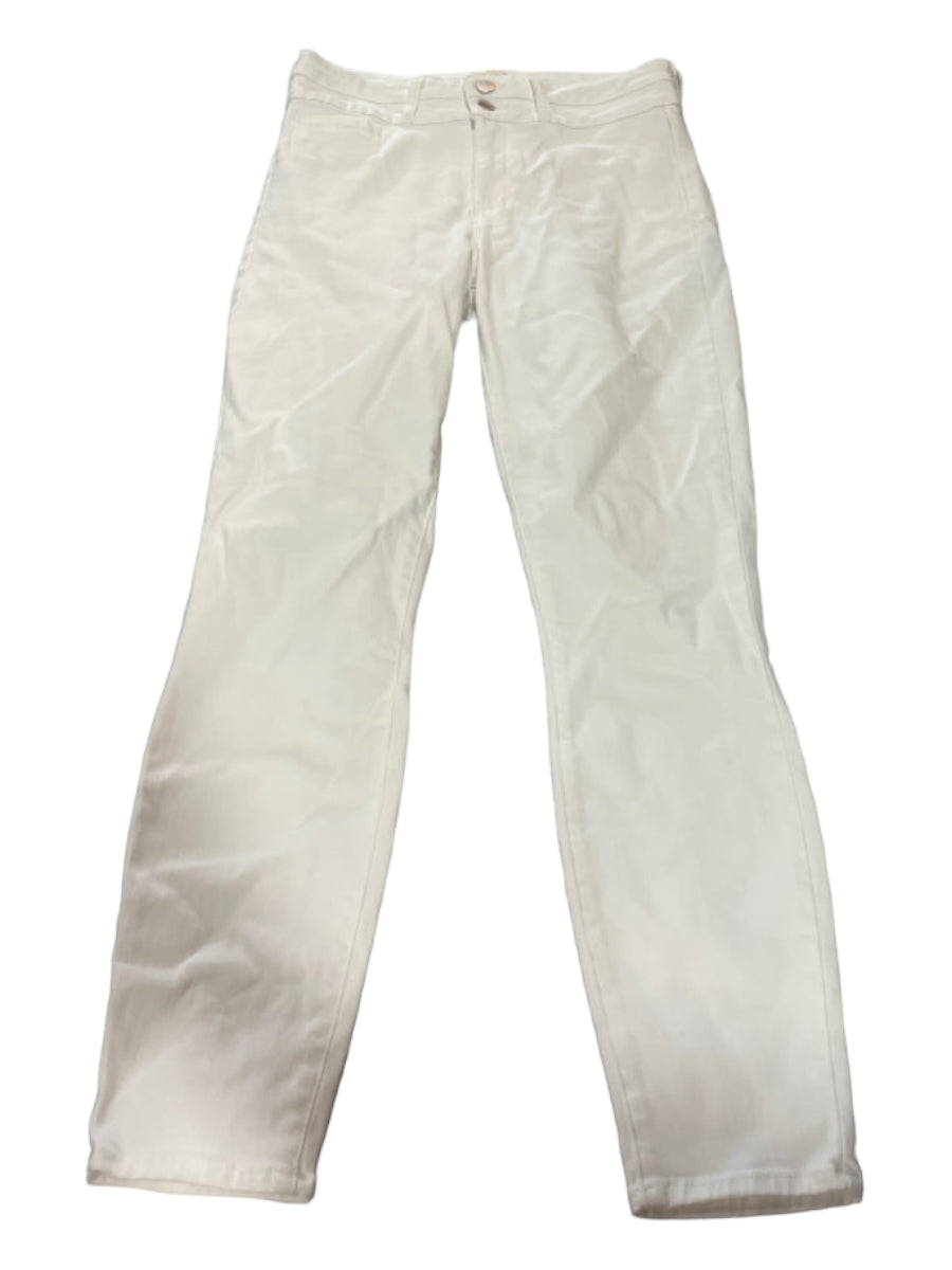 L'agence, L'agence Size 28 White Cotton Denim Stretch Two Button High Rise Skinny Jeans