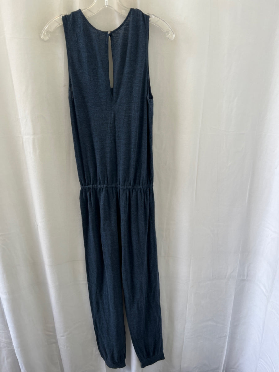 Lanston, Lanston Size XS Blue Rayon Sleeveless Drawstring Jumper