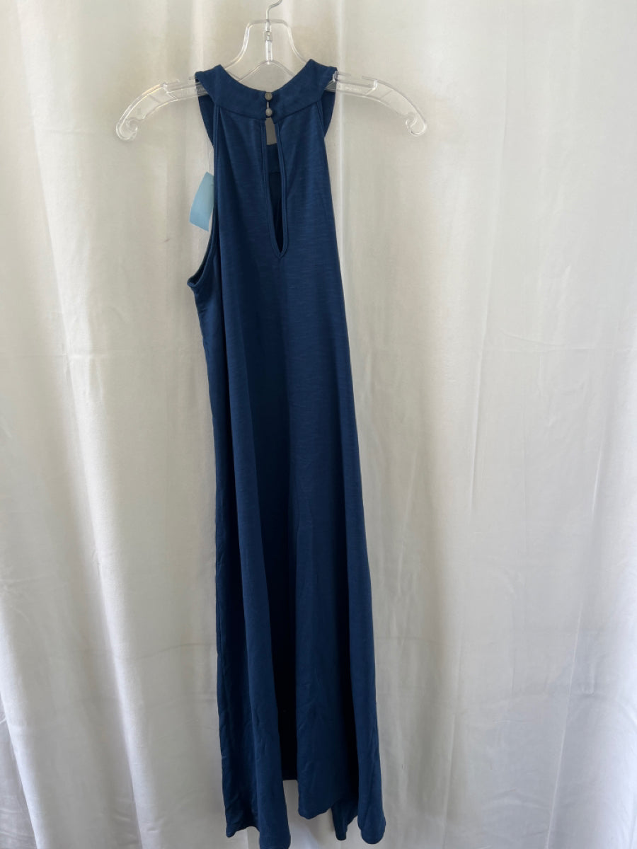 Lanston, Lanston Size XS Blue Rayon Sleeveless Maxi Dress