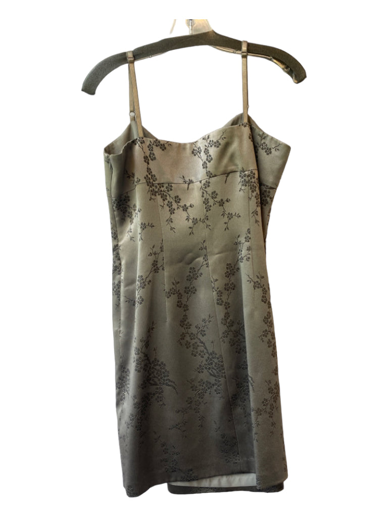 Laundry by Shelli Segal, Laundry by Shelli Segal Size 12 Grey Acetate & Rayon V Neck Baby Doll Dress