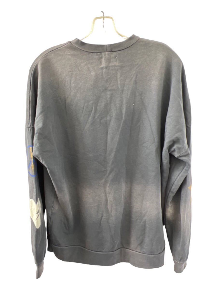 Lauren Moshi, Lauren Moshi Size S gray & pink Cotton Skull Long Sleeve Sweatshirt