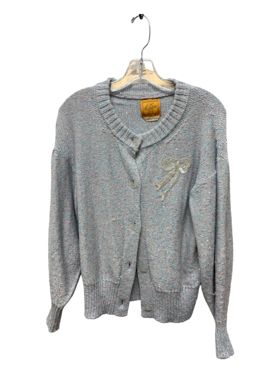 Le Lion, Le Lion Size XS Pastel Blue & Pink Cotton & Polyester Speckled Sequined Cardigan