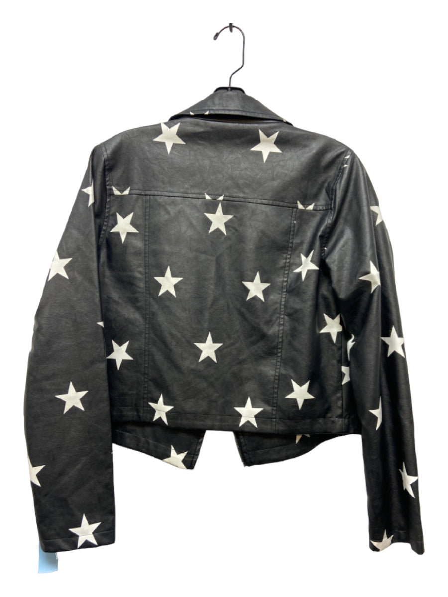 Le Lis, Le Lis Size M Black & White Polyurethane Zipper stars Long Sleeve Jacket