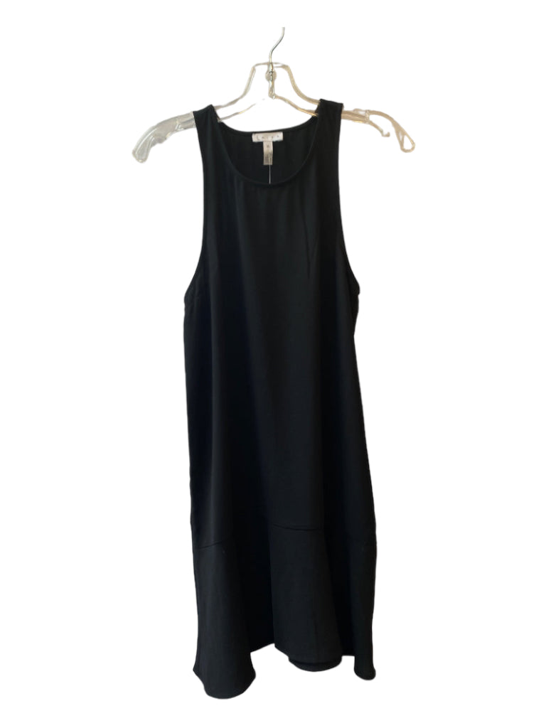 Leith, Leith Size XS Black Polyester Round Neck Sleeveless Razorback Flounce Hem Dress