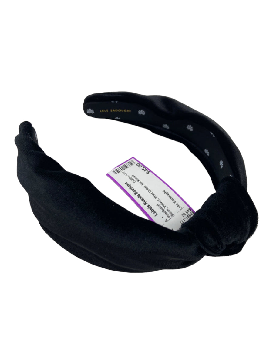 Lele Sadoughi, Lele Sadoughi Black Velvet Knot Detail Headband