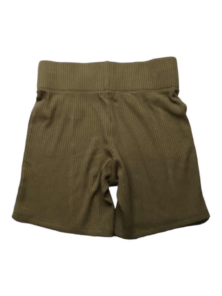 Leset, Leset Size Medium Olive Green Viscose Ribbed Biker Shorts