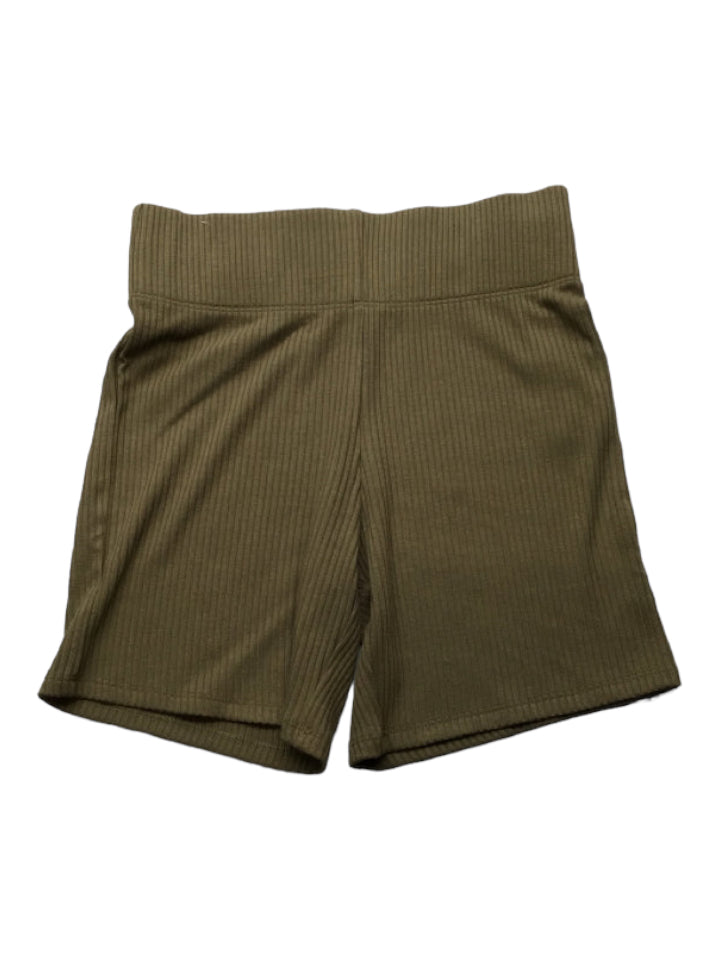 Leset, Leset Size Medium Olive Green Viscose Ribbed Biker Shorts