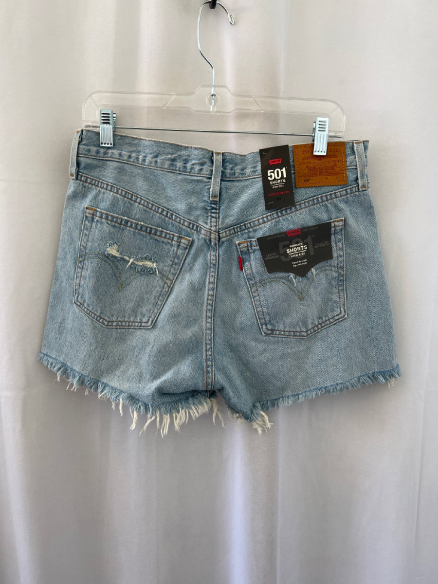 Levis, Levi's Size 29 Light Wash Cotton Button Fly Distressed Denim Shorts