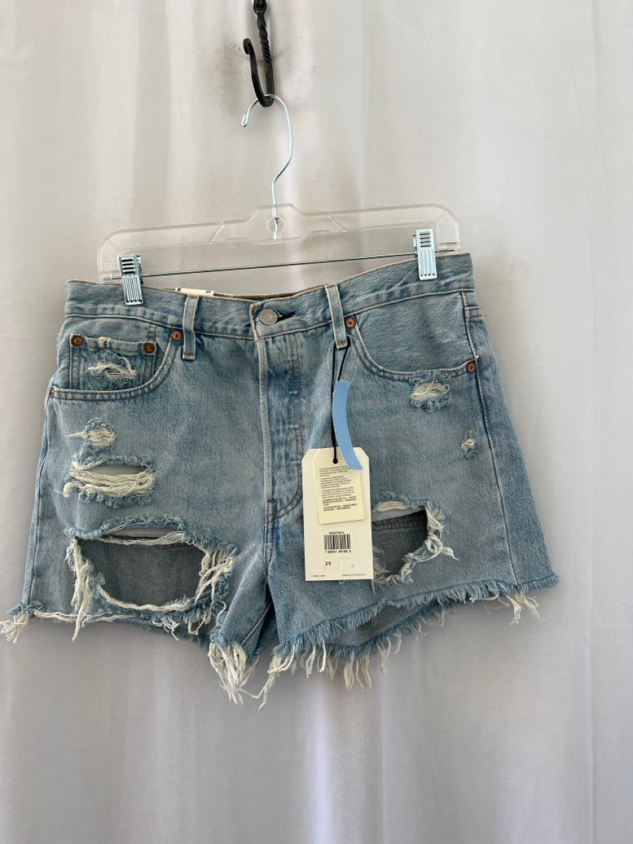 Levis, Levi's Size 29 Light Wash Cotton Button Fly Distressed Denim Shorts