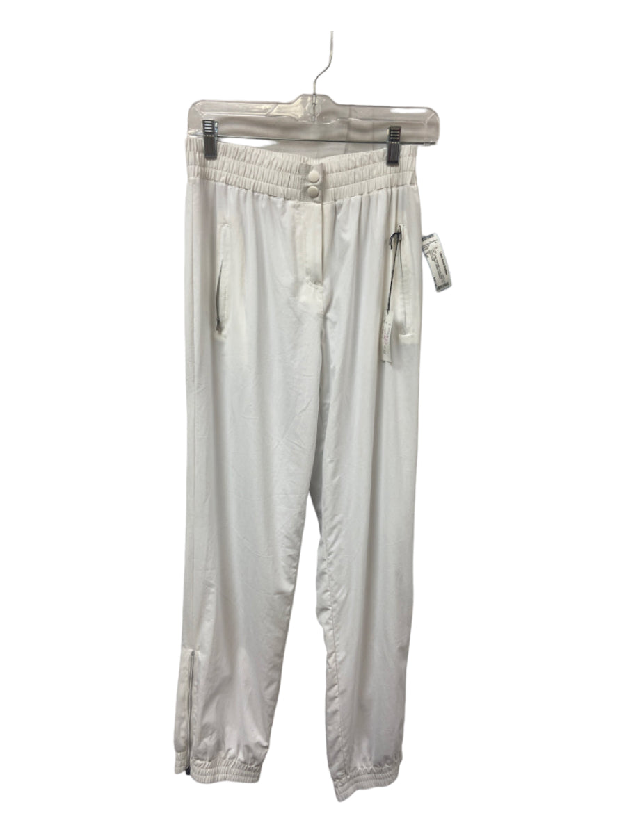 Lija, Lija Size S/P White Polyester Elastic Waist Zip Pockets Jogger Athletic Pants