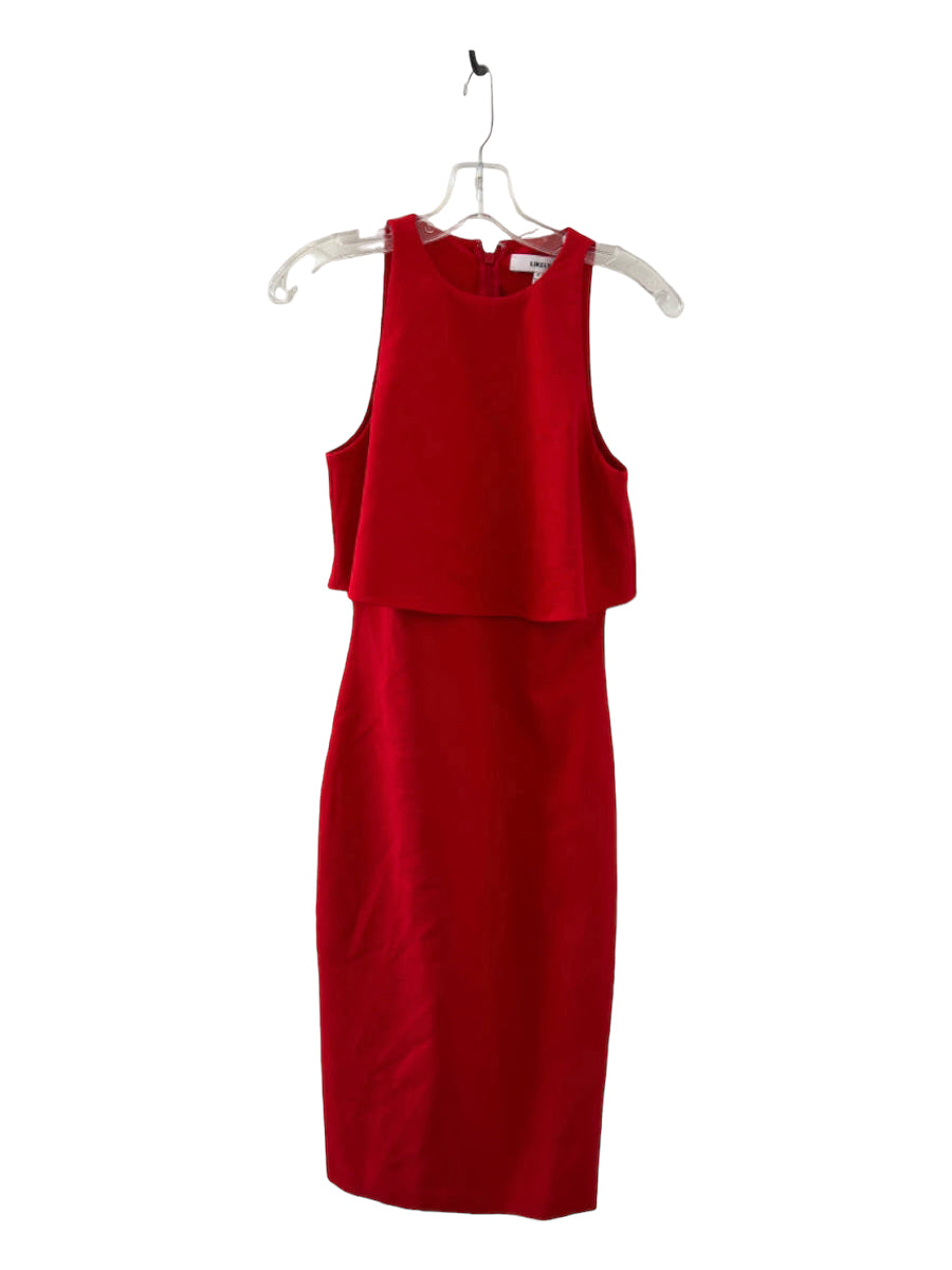 Likely, Likely Size 2 Red Polyester Blend Sleeveless Back Zip Midi Dress