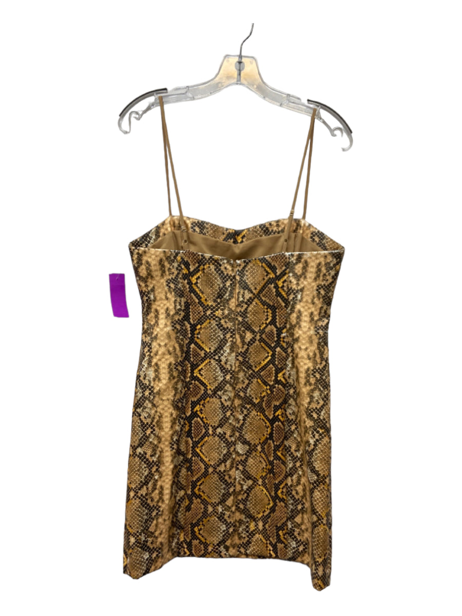 Likely, Likely Size 8 Brown & Yellow Polyurethane Snakeskin print Sleeveless Dress