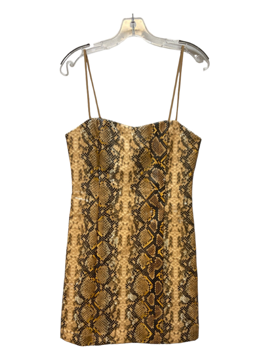 Likely, Likely Size 8 Brown & Yellow Polyurethane Snakeskin print Sleeveless Dress