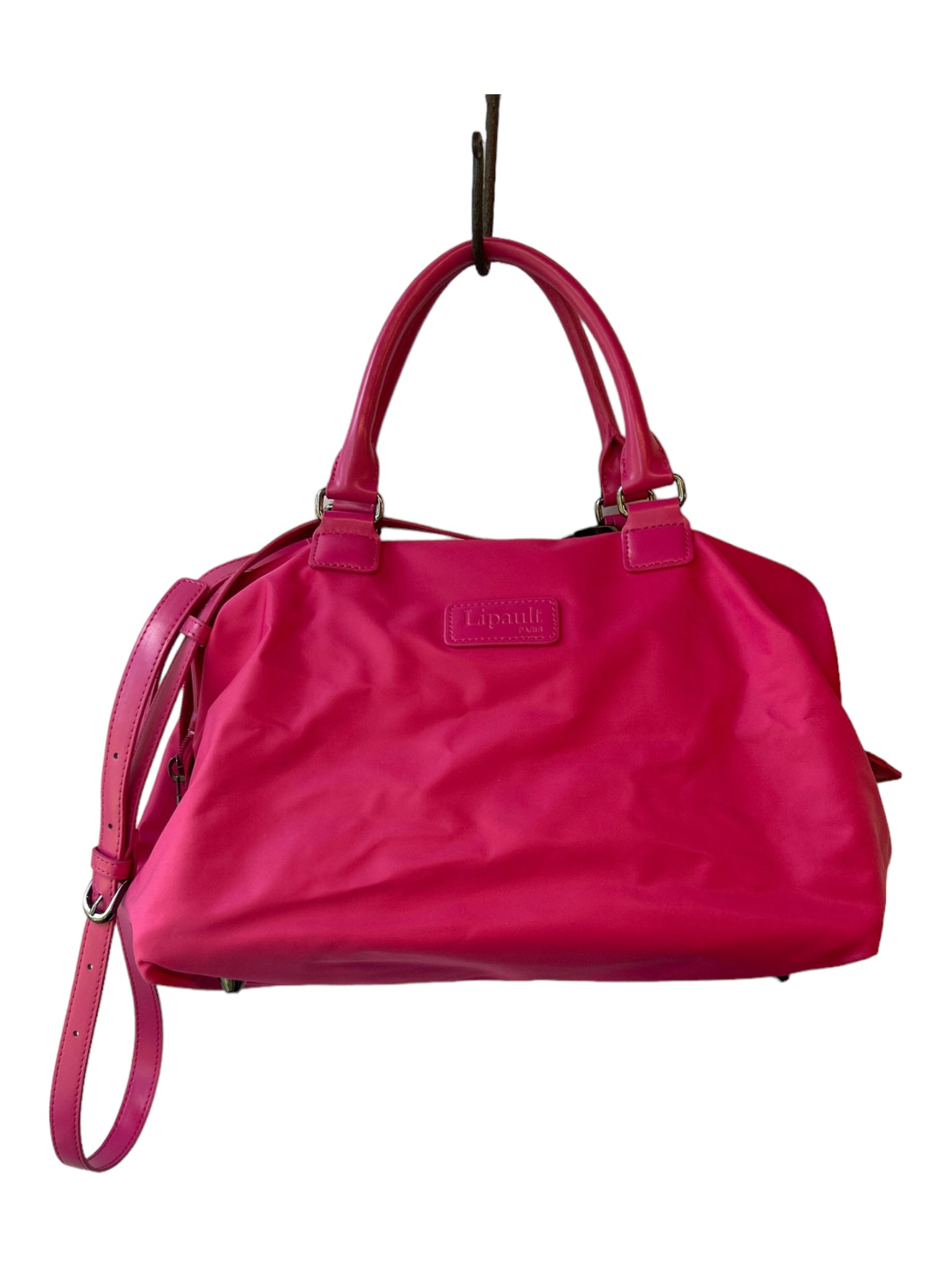 Lipault, Lipault Hot pink Nylon Shoulder & Crossbody Hinge Zip Top Bag