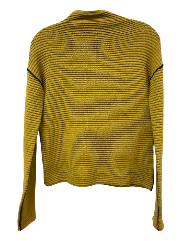 Lisa Todd, Lisa Todd Size XS Mustard & Black Cotton Blend Ribbed Mock Neck Sweater