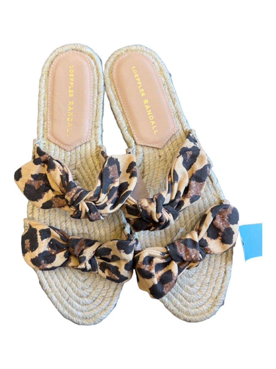 Loeffler Randall, Loeffler Randall Shoe Size 37 Brown & Tan Canvas Espadrille Animal Print Sandals