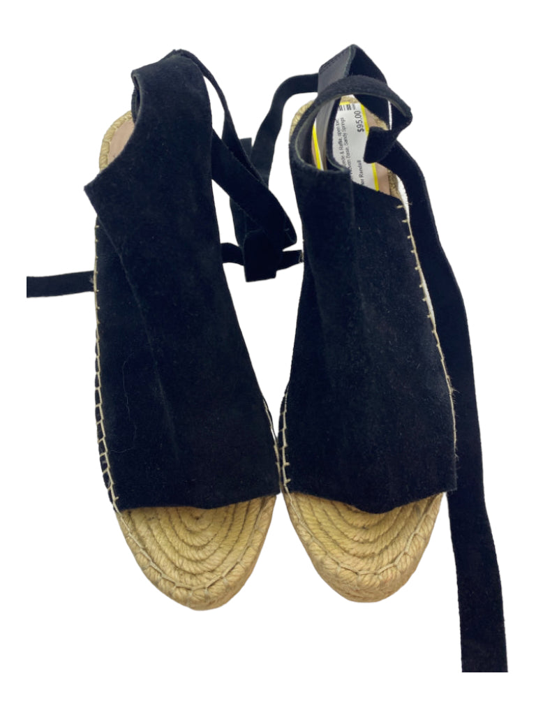 Loeffler Randall, Loeffler Randall Shoe Size 9 Black & Tan Suede & Raffia open toe Wedges