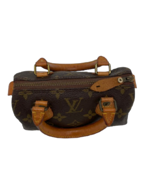 Louis Vuitton, Louis Vuitton Brown Print Coated Canvas & Leather Monogram Rolled Handles Bag