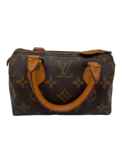 Louis Vuitton, Louis Vuitton Brown Print Coated Canvas & Leather Monogram Rolled Handles Bag