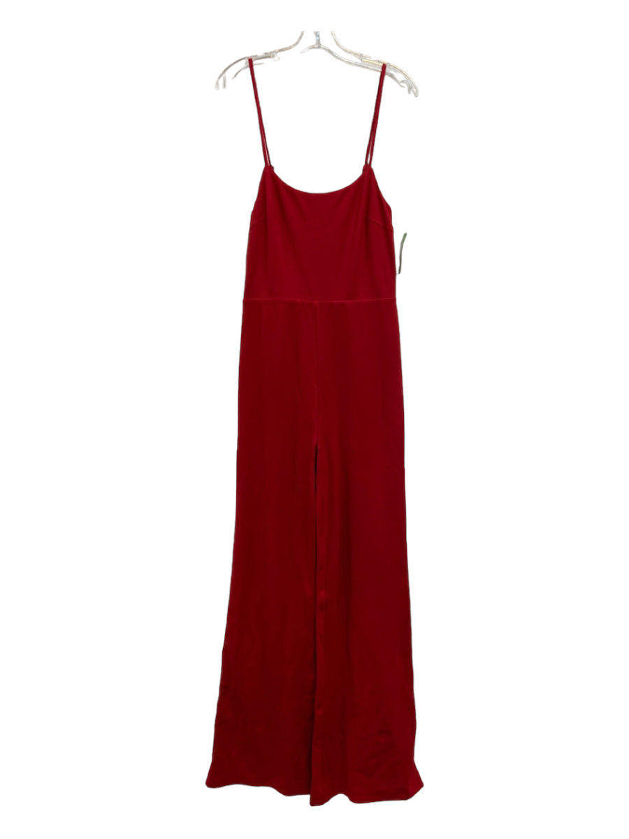 Lovers + Friends, Lovers + Friends Size Medium Red Rayon Blend Spaghetti Strap Wide Leg Jumpsuit